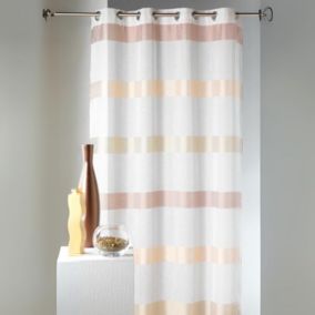 Voilage à rayures horizontales design (140x240 cm - Beige)