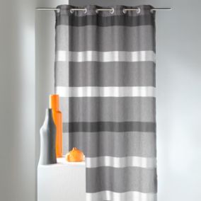 Voilage à rayures horizontales design (140x240 cm - Gris anthracite)