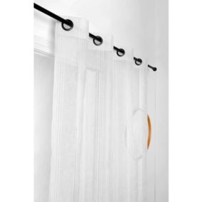 Voilage Rayures Verticales - 145x260cm - Blanc