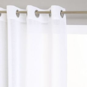 Voilage étamine tamisant 140 x 240 cm Atmosphera - Blanc