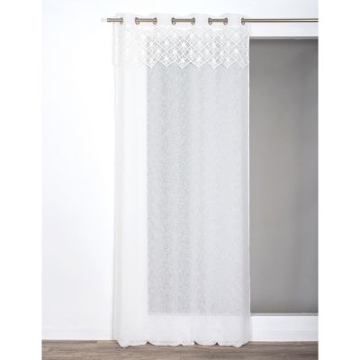 Voilage tamisant à œillet Ylona Rocle l.140 x l.240 cm blanc ivoire