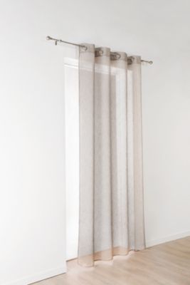Voilage tamisant à œillets beige taupe l.140 x H.240 cm Linder Lium