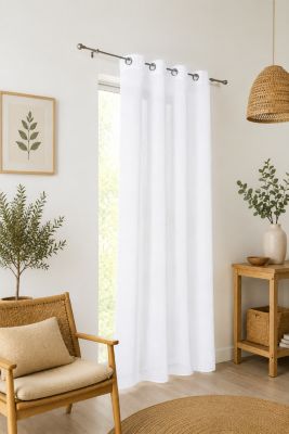 Voilage tamisant à œillets blanc l.140 x H.240 cm Linder Lium