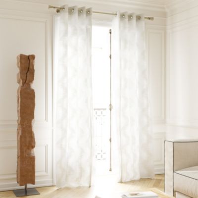 Voilage tamisant  illets effet jacquard Vapi blanc cass L.260 x l.140cm  GoodHome