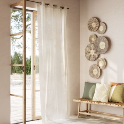 Voilage tamisant à œillets effet lin Howley beige naturel L.260 x l.140cm GoodHome