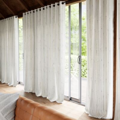 Voilage tamisant à œillets motifs pois Bundi blanc cassé L.260 x l.140cm GoodHome