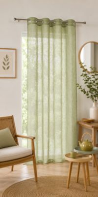 Voilage tamisant à œillets vert kaki l.140 x H.240 cm Linder Lium