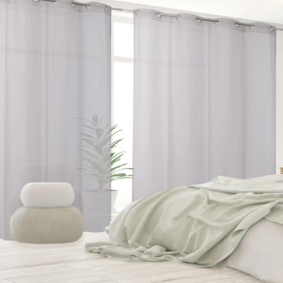 Voilage tamisant à oeillets effet tissé Kymbe beige L.260 x l.140cm GoodHome