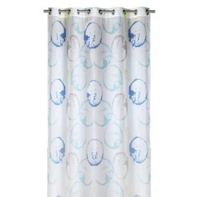 Voilage tamisant au style artistique (135x250 cm - Bleu)