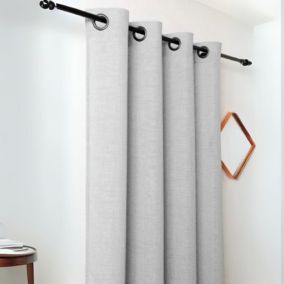 Voilage tamisant aux fils satinés (140x240 cm - Gris clair)