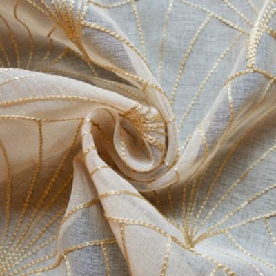 Voilage tamisant brodé Mia (140x240 cm - Beige)