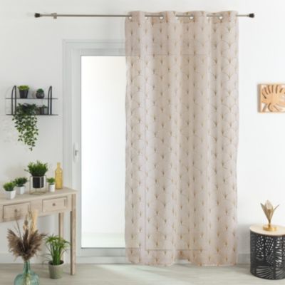 Voilage tamisant brodé Mia (140x240 cm - Beige)