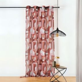 Voilage tamisant esprit seventies (145x280 cm - Rose Clair)