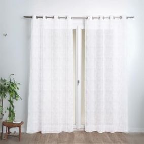 Voilage tamisant Glossy (140x260 cm - Blanc)