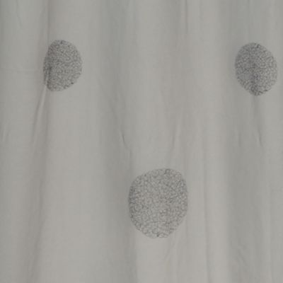 Voilage tamisant gros broderie pois (140x260 cm - Gris clair)