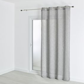 Voilage tamisant à œillets (140x240 cm - Gris clair)