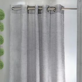 Voilage tamisant à jacquard géométrique (140x240 cm - Gris clair)