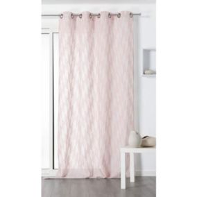 Voilage tendance motif chevrons rayés rose - 140x280cm - Rose