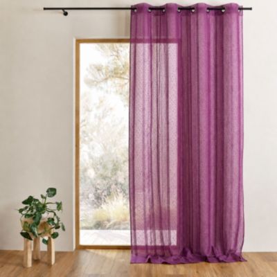 Voilage tissé et fileté (300x240 cm - Prune)