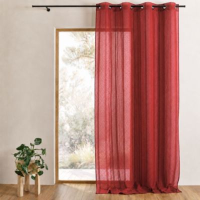 Voilage tissé et fileté (300x240 cm - Rouge)