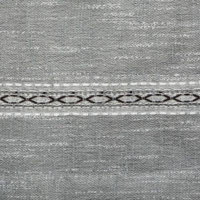 Voilage tissé lignes horizontales "Indi" 140 x 240 cm Atmosphera - Gris