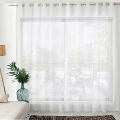 Voilage uni blanc grande largeur - 240x240cm - Blanc