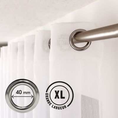 Voilage uni blanc grande largeur - 240x240cm - Blanc
