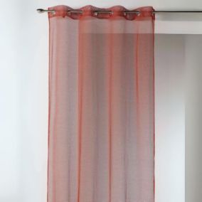 Voilage uni en maille filet (140x260 cm - Rouge Orangé)