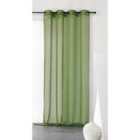 Voilage uni et tamisant en poly/lin (150x240 cm - Vert)