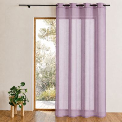 Voilage uni prêt à poser (140x250 cm - Lilas)