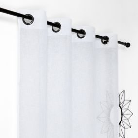 Voilage uni Saphir (145x240 cm - Blanc)