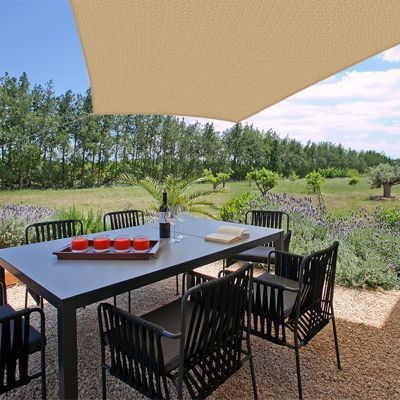 Voile d'ombrage 3 x 4 x 4 x 5 m trapèze 280g/m² - Haute densité résistante au vent - Tissu micro-aéré - Beige - Sunny Inch