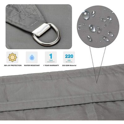 Voile d'ombrage 3 x 5 m - Auvent extérieur imperméable avec protection UV pour terrasse de jardin