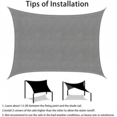 Voile d'ombrage 3 x 6 M - Auvent Extérieur Soleil imperméable Anti-UV pour Jardin Terrasse