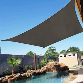 Voile d'ombrage 4 x 3 m imperméable 220 g/m² Haute densité - Tissu déperlant - Gris ardoise - Sunny Inch