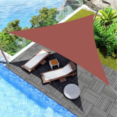 Voile d'ombrage 5x5x5 m Polyester Imperméable Acier Rouge Rebecca Mobili