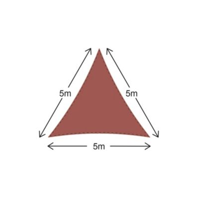 Voile d'ombrage 5x5x5 m Polyester Imperméable Acier Rouge Rebecca Mobili