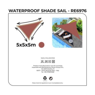 Voile d'ombrage 5x5x5 m Polyester Imperméable Acier Rouge Rebecca Mobili