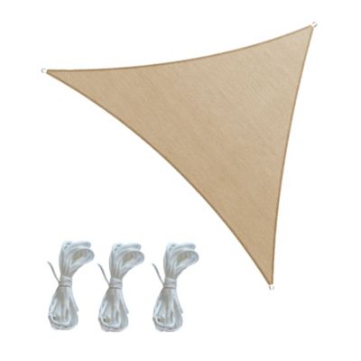 Voile d'ombrage Beige Polyéthylène Triangulaire Jardin 5x5x5 m Rebecca Mobili