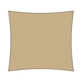 Voile d'ombrage carré 2,9 x 2,9 m - Tissu HDPE ajouré 340 g/m² coloris Sable