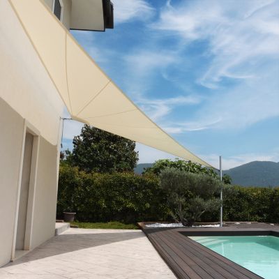 Voile d'Ombrage Carrée 6X6m Imperméable Ivoire Solaria Maanta