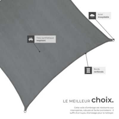 Voile d'ombrage carrée avec une protection UV 50+