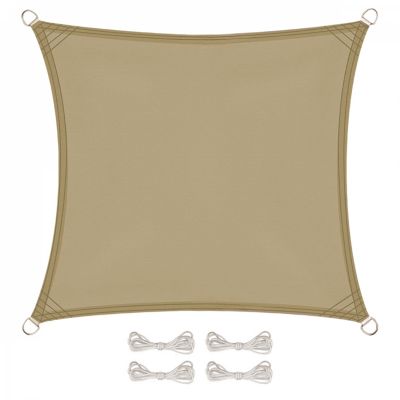 Voile d'ombrage carré pour terrasse, jardin, toile imperméable et résistant UV - 2 x 2 m - Sable  - Linxor
