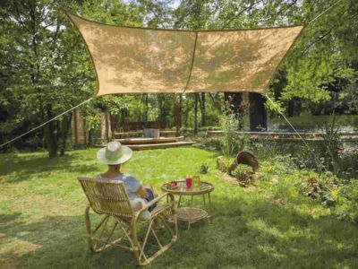 Voile d'ombrage Naturelle Jute Rectangulaire 4 x 3 m - Jardiline