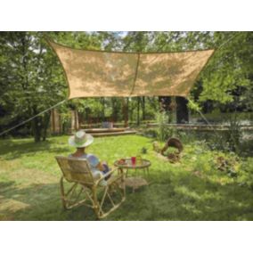 Voile d'ombrage Naturelle Rectangulaire 4 x 3 m - Jardiline