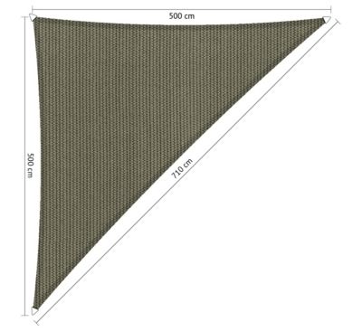 Voile d'ombrage perméable triangle 5,00x5,00x7,10 m Shadow Comfort ...