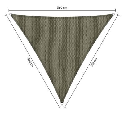 Voile d'ombrage perméable triangle équilatéral 3,60x3,60x3,60 m Shadow Comfort Desert Storm