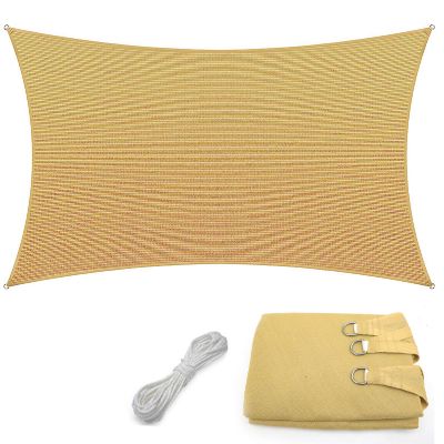 Voile d'ombrage, Protection soleil/vent, auvent en tissu HDPE, filet d'ombrage anti-UV 2 m x 6 m, Pour jardin et piscine