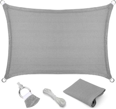 Voile d'ombrage, Protection soleil/vent, auvent en tissu HDPE, filet d'ombrage anti-UV 3 m x 5 m, Pour jardin et piscine