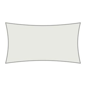 Voile d'ombrage rectangulaire 2,5 x 3 m - Tissu HDPE ajouré 340 g/m² coloris Blanc